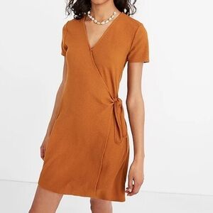 Madewell Texture & Thread Short-Sleeve Side-Tie Dress Small